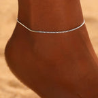 Pulsera de Tobillo Fina plata