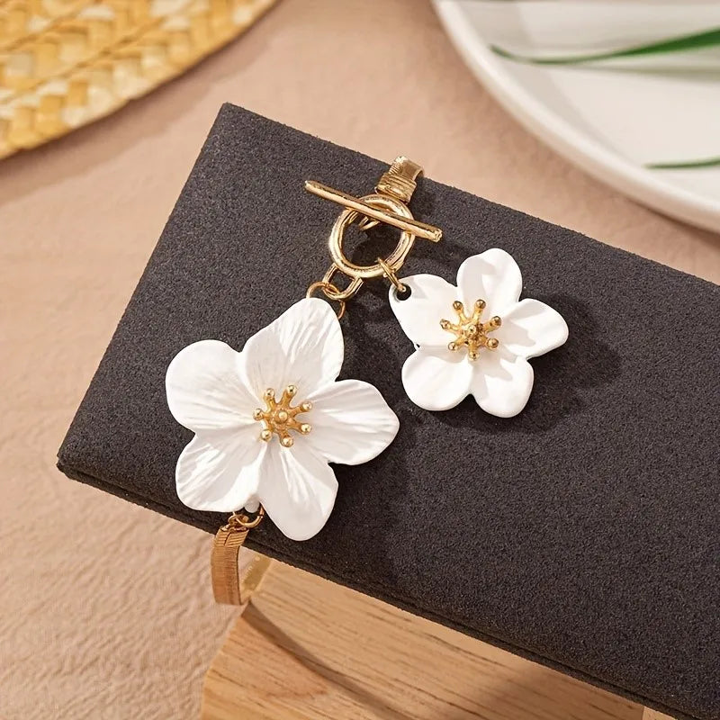 Bracelet de cheville fleur pour femme 
