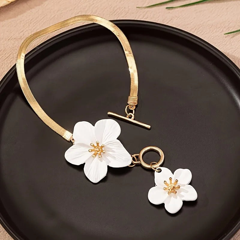 Bracelet de cheville fleur pour femme 