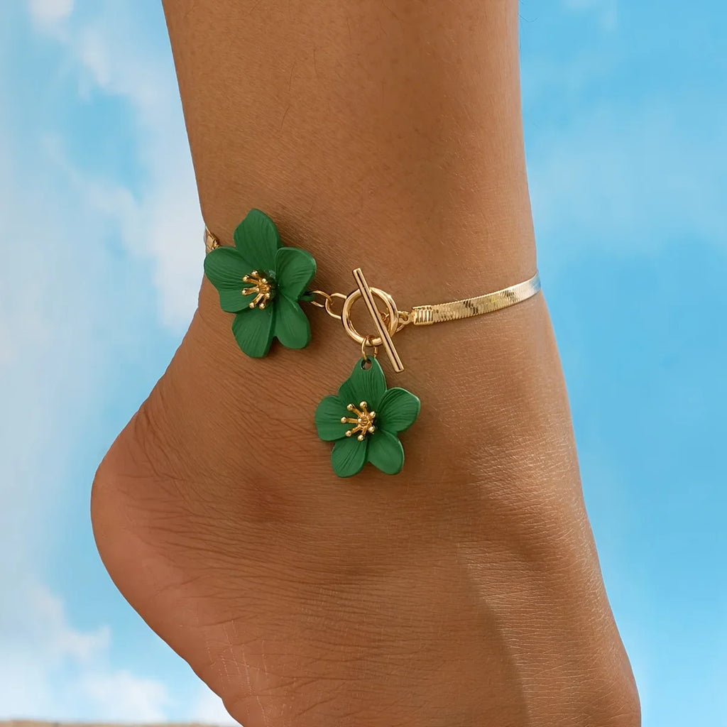 Flower anklet for women