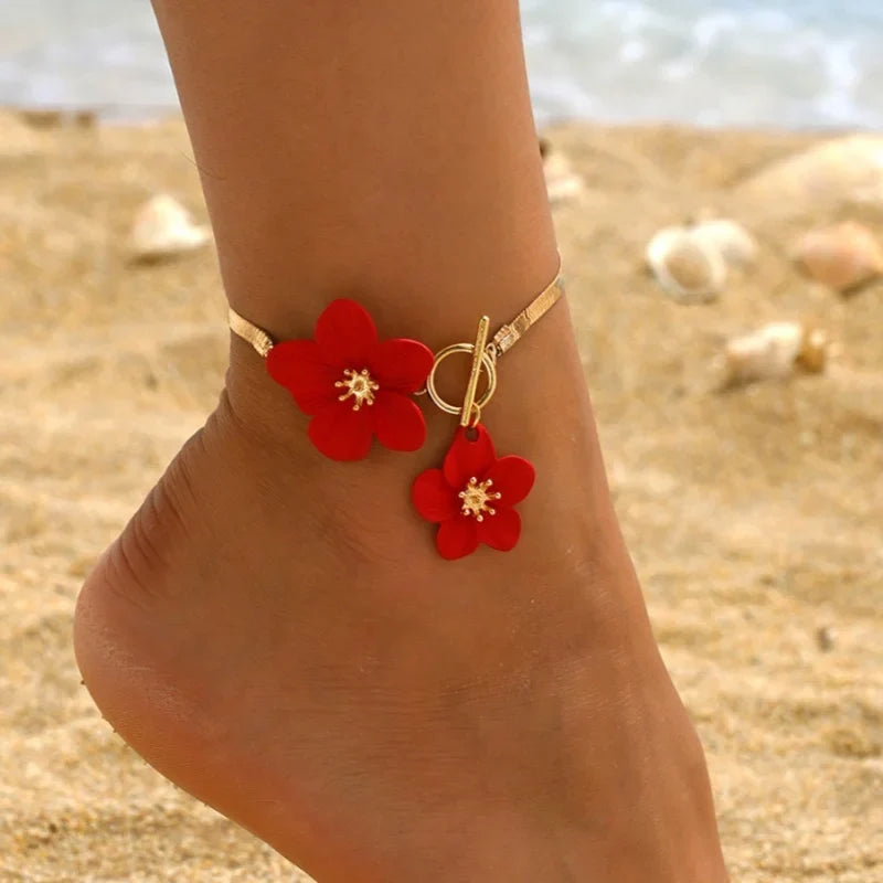 Flower anklet for women