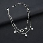 Infinity Anklet Bracelet for Women Silver