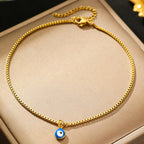 Pulsera de Tobillo Ojo Azul oro