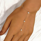 Bracelet de Main avec Fleurs en Zircon or