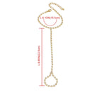 Women's Rhinestone Hand Bracelet Gold Hand & Finger Chain Jewelry