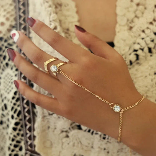 Zircon Hand Bracelet - Women's Jewelry Hand & Finger Chain