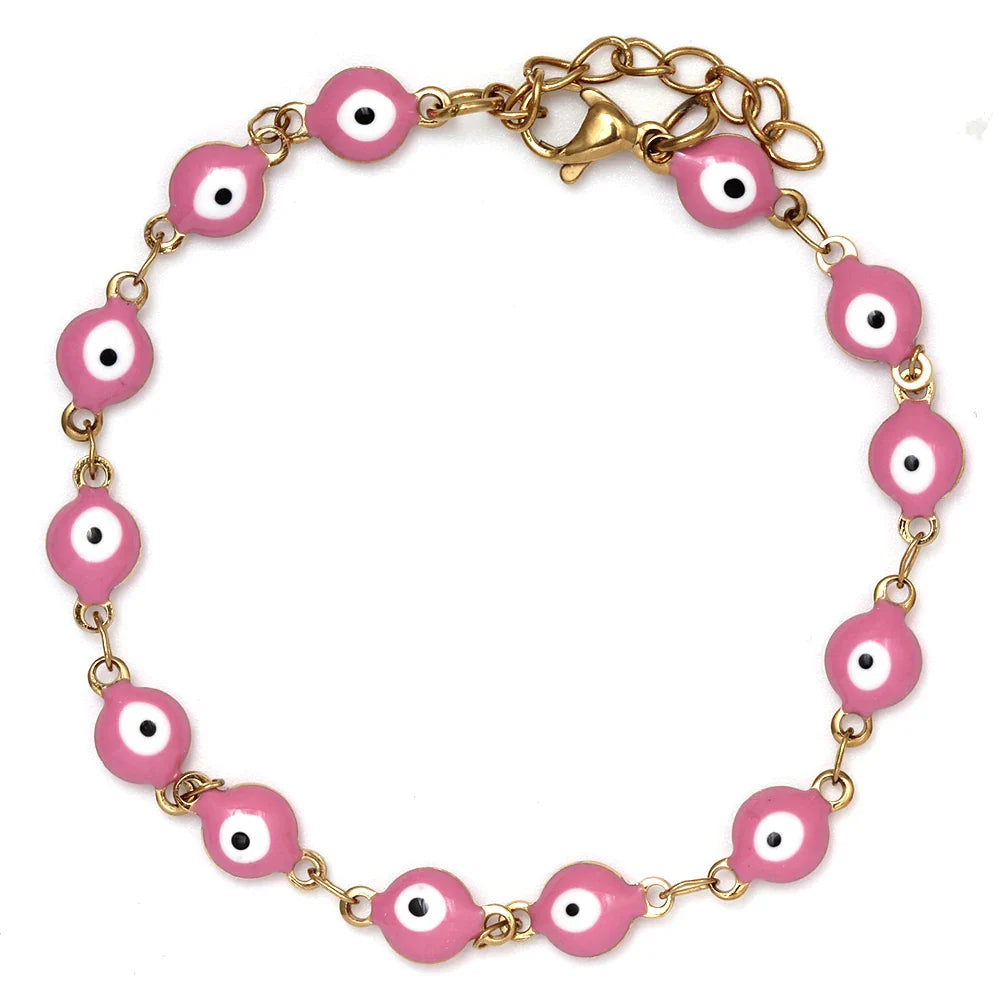 Bracelet de Protection Contre le Mauvais Oeil pour Homme ou Femme rose