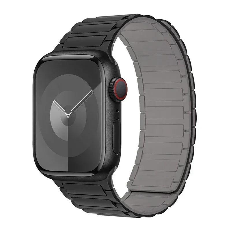 Bracelet de remplacement magnétique pour Apple Watch noir et gris