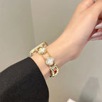 Bracelet de remplacement pour Apple Watch - design trèfle or
