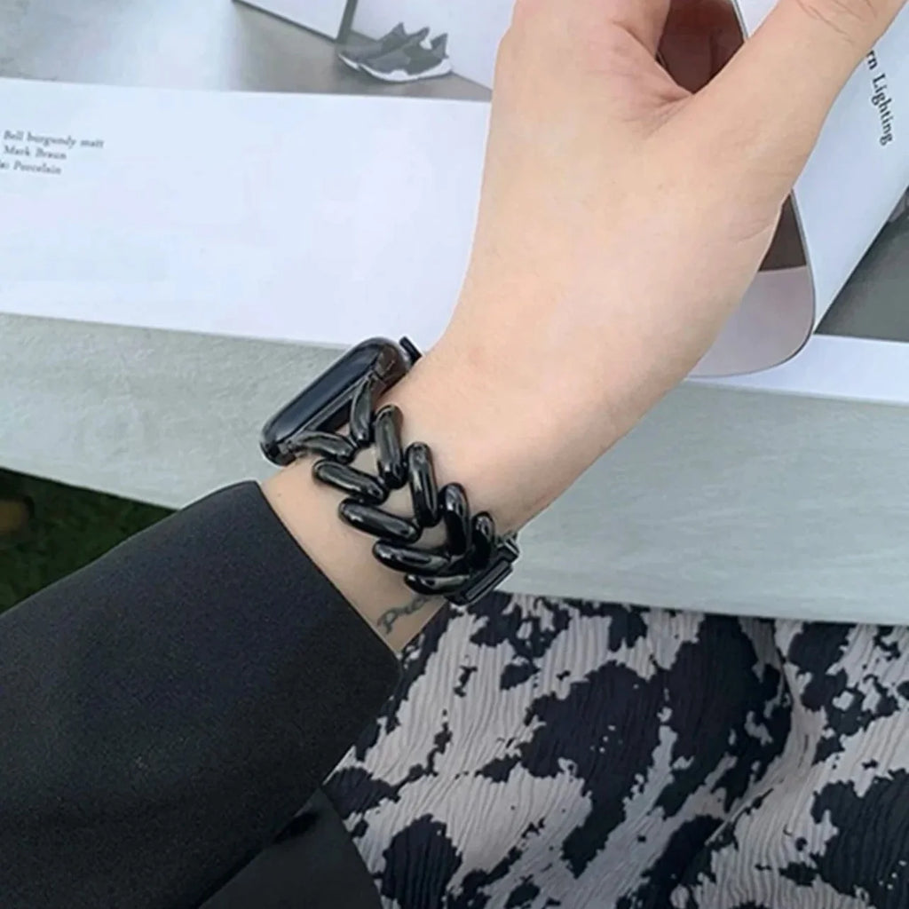 Bracelet de remplacement pour Apple Watch en acier noir