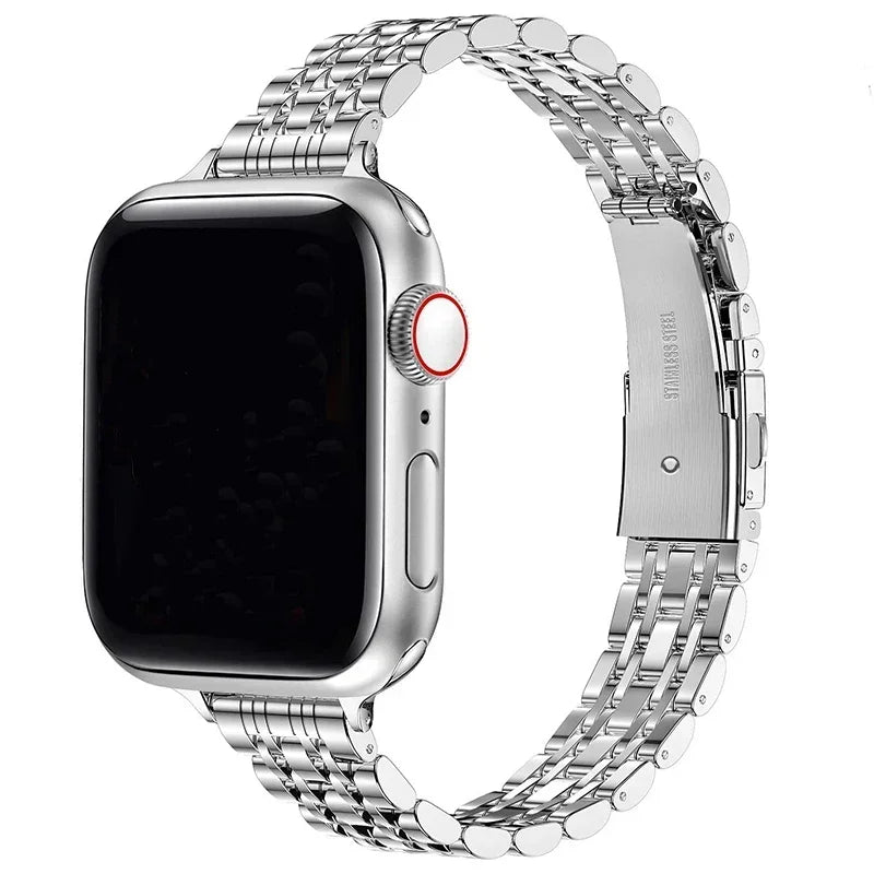Bracelet de remplacement pour Apple Watch en acier inoxydable argent
