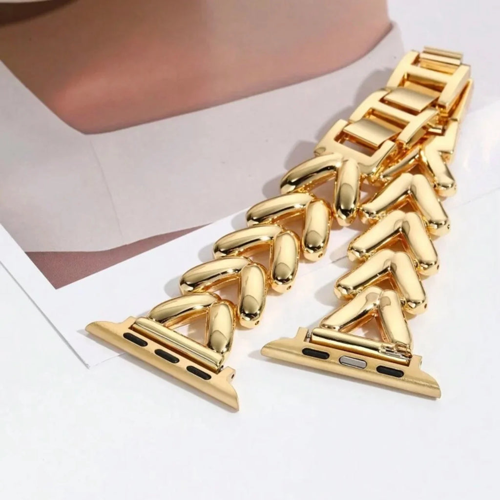 Bracelet de remplacement pour Apple Watch en acier or