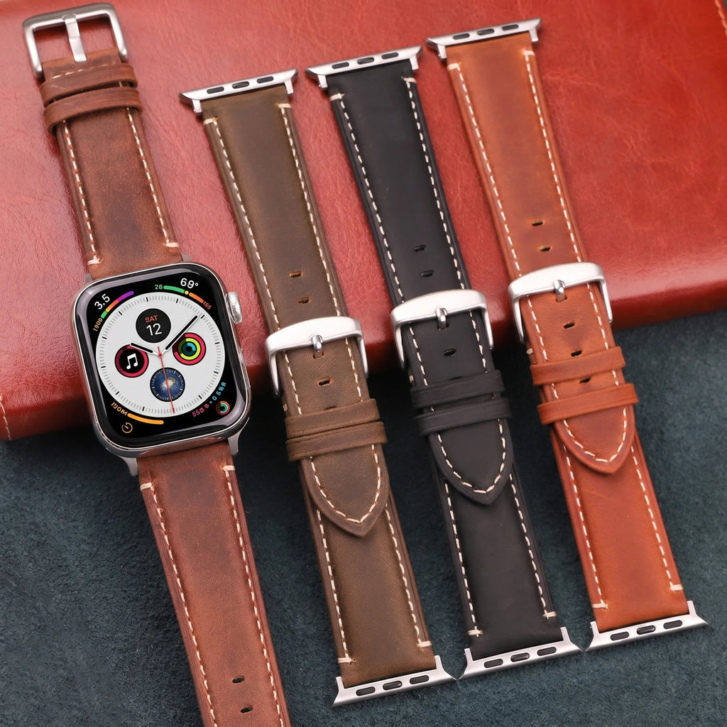 Bracelet de remplacement pour Apple Watch en cuir classique 