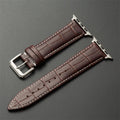 Bracelet de remplacement pour Apple Watch en cuir et acier marron