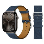 Bracelet de remplacement pour Apple Watch en cuir pour femme et pour homme bleu