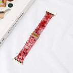 Bracelet de remplacement pour Apple Watch en résine rouge et blanc
