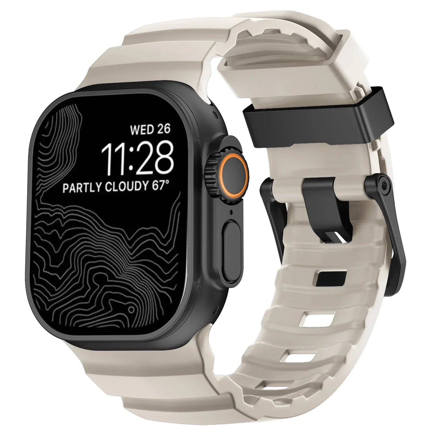 Bracelet de remplacement pour Apple Watch en silicone épais blanc