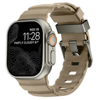 Bracelet de remplacement pour Apple Watch en silicone épais marron