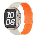 Bracelet de remplacement pour Apple Watch en silicone magnétique beige orange