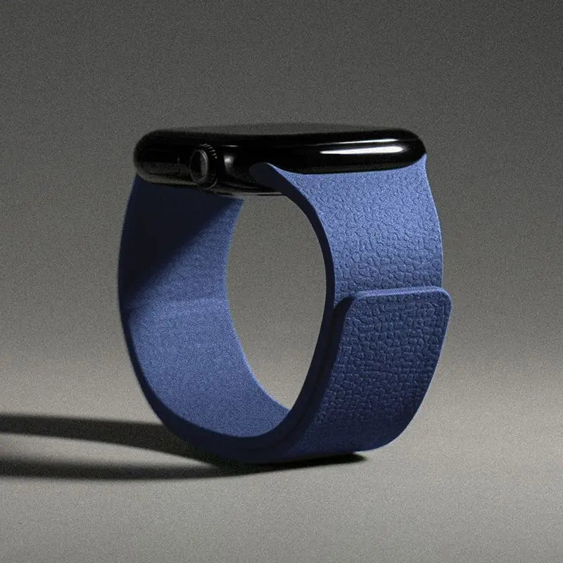 Bracelet de remplacement pour Apple Watch en silicone magnétique bleu