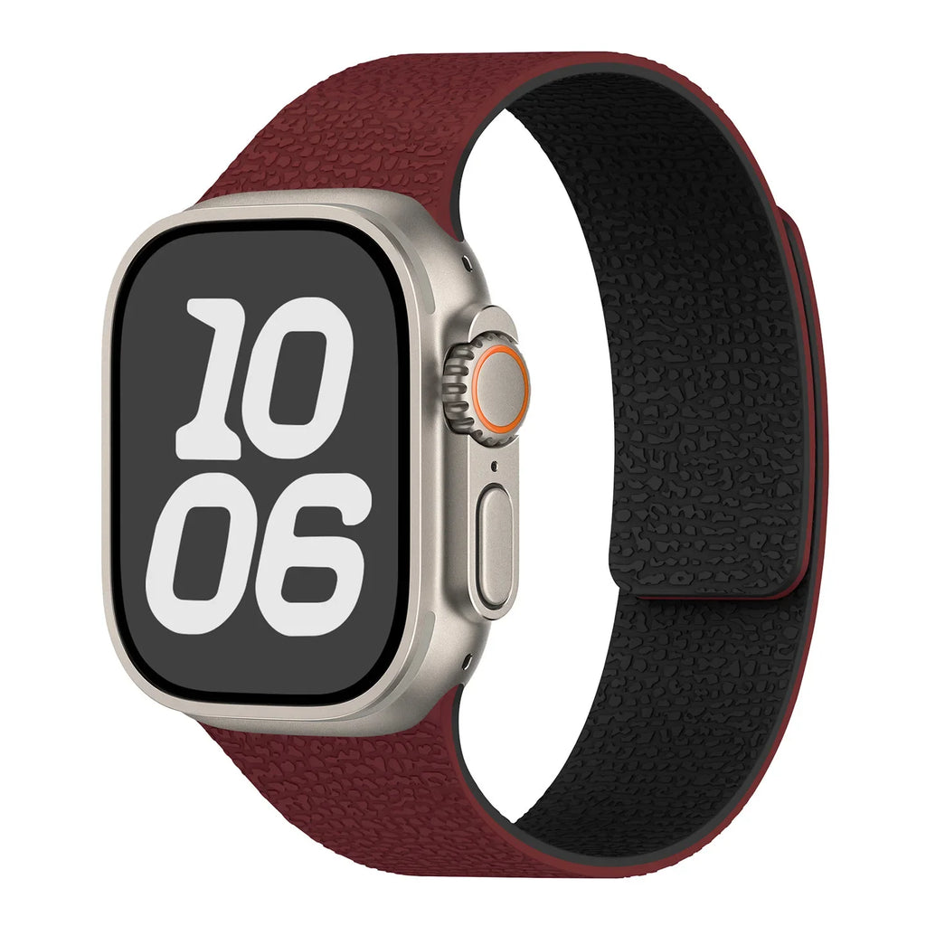Magnetic silicone replacement band for Apple Watch