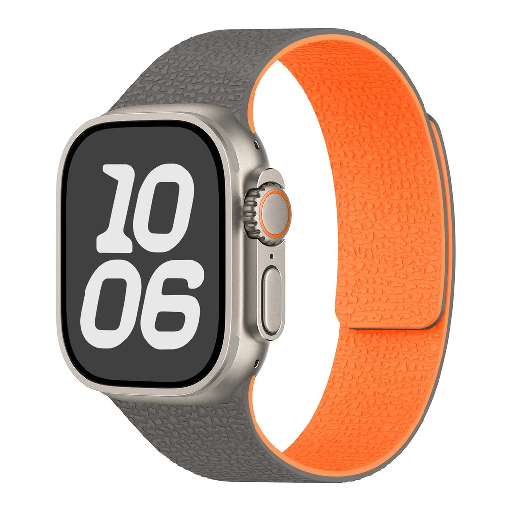 Magnetic silicone replacement band for Apple Watch
