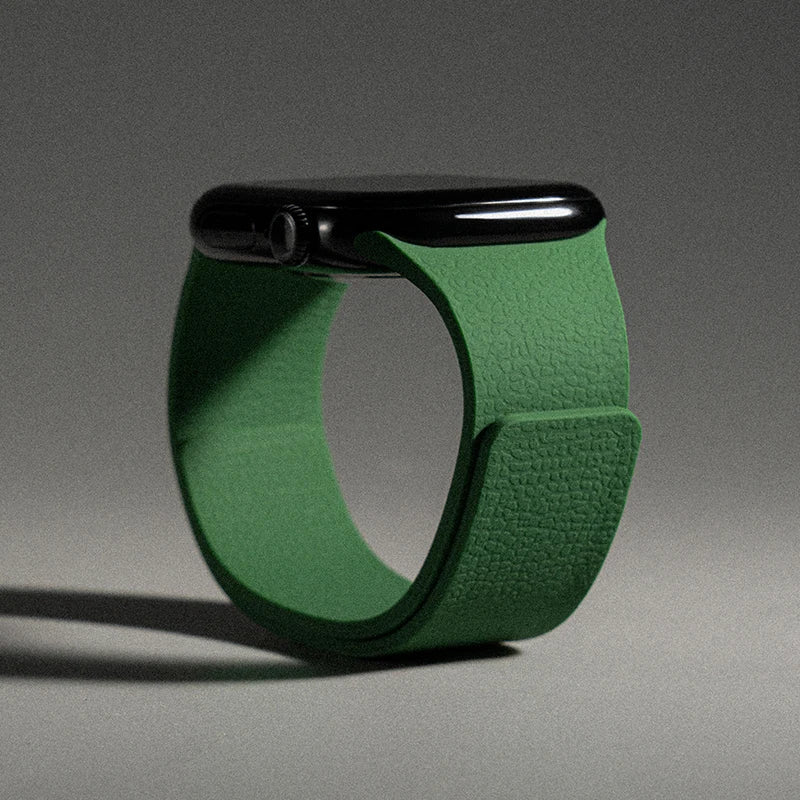 Bracelet de remplacement pour Apple Watch en silicone magnétique vert