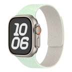 Bracelet de remplacement pour Apple Watch en silicone magnétique vert menthe blanc