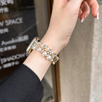 Bracelet de remplacement pour Apple Watch en strass et perles or et perles