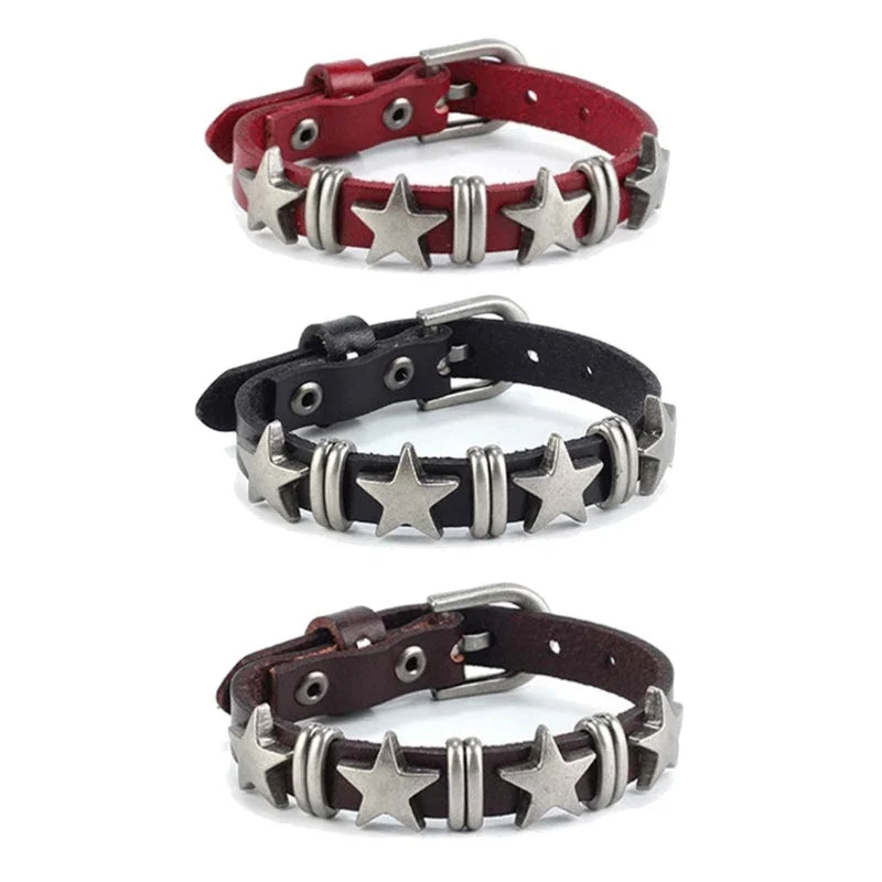 Bracelet de Style Vintage avec Etoiles rouge