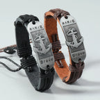 Bracelet des Flots en Cuir Ancre