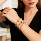 Bracelet doré avec pierre de naissance pour femme