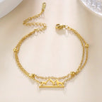 Double Bracelet with Gold Mountain Pendant