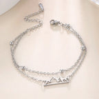 Double Bracelet with Silver Mountain Pendant