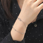 Double Bracelet with Silver Mountain Pendant