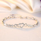 Bracelet élégant avec Coeur en Zircon blanc