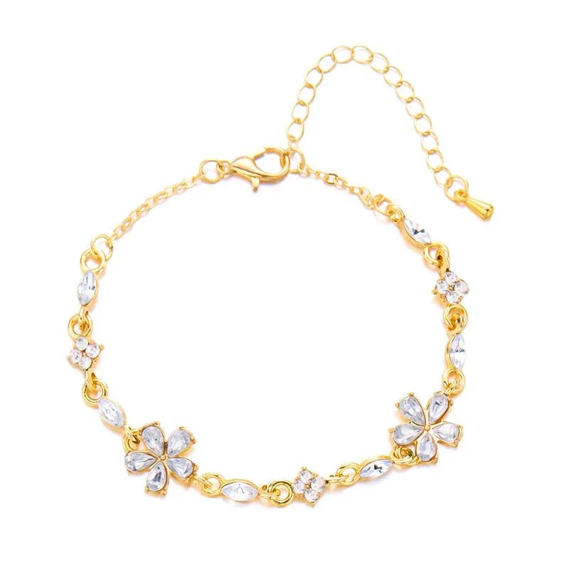 Bracelet Elégant avec Fleurs blanc