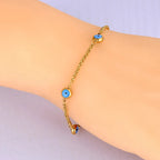 Bracelet Elégant Contre le Mauvais Oeil Turc or