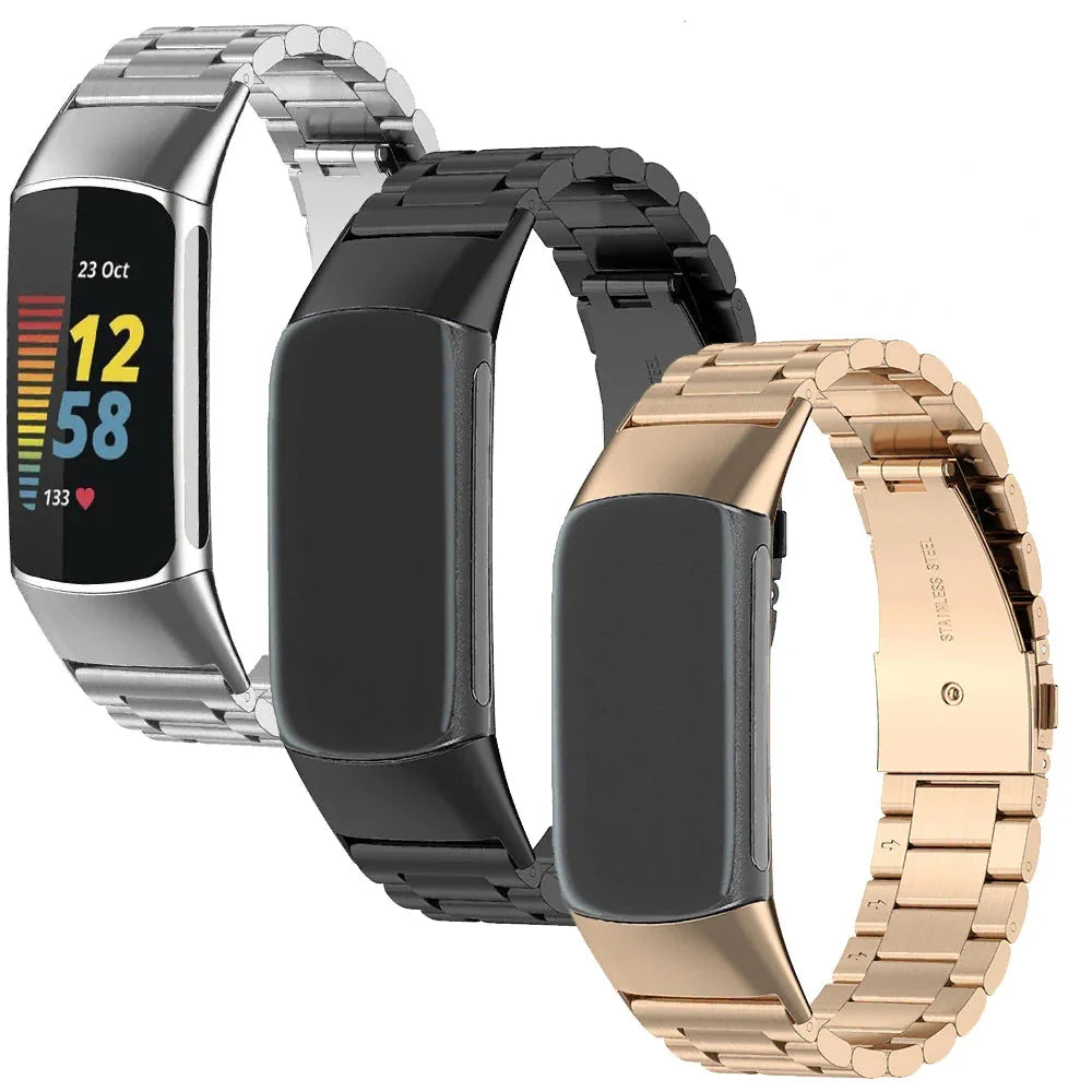 Bracelet en acier pour montre Fitbit Charge 5, Charge 6