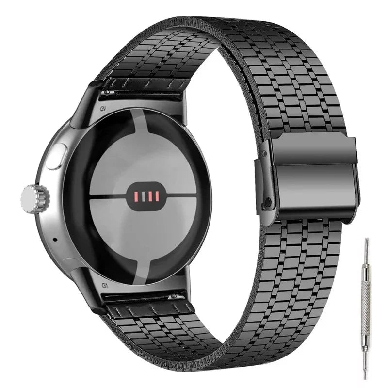 Pulsera de Acero Endurecido Malla Smartwatch Google Pixel Watch 1 & 2 negro