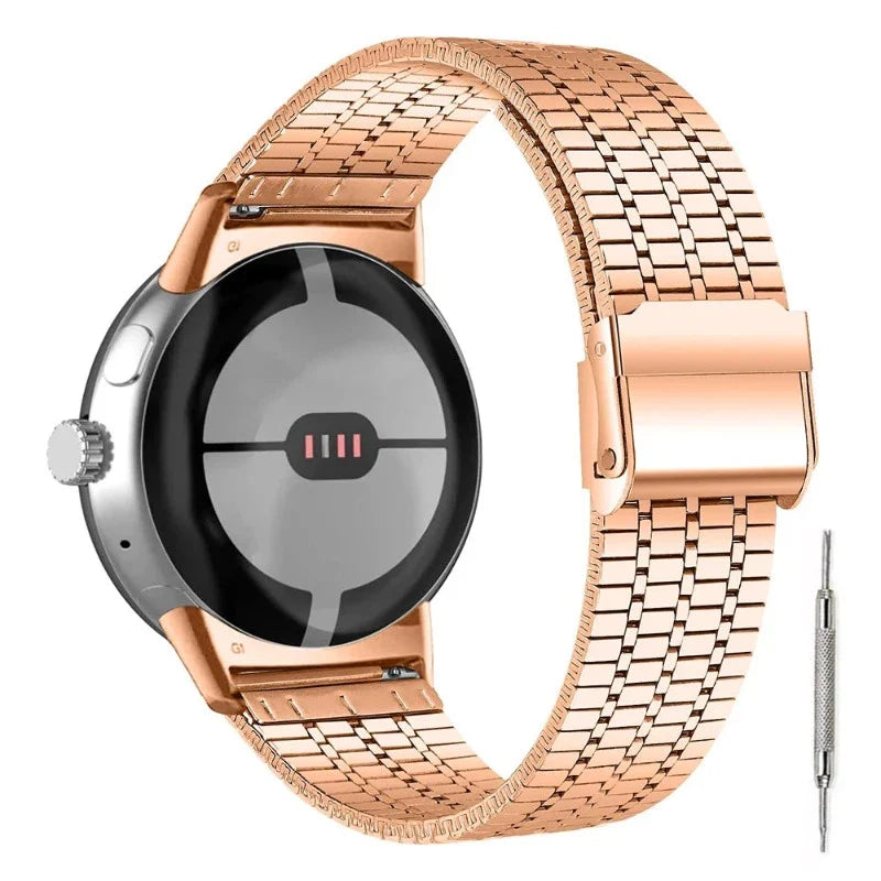 Pulsera de Acero Endurecido Malla Smartwatch Google Pixel Watch 1 & 2 oro rosa