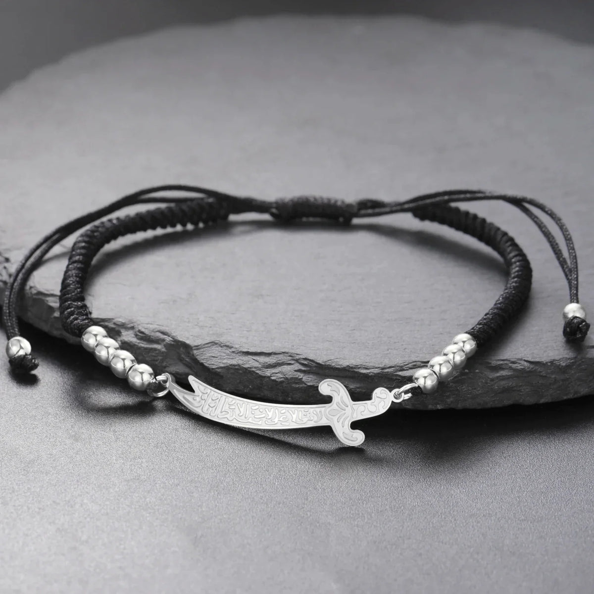 Rope bracelet with Ali Zulfiqar sword, an Islamic symbol 
