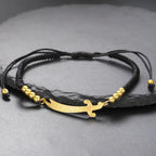 Bracelet en corde avec épée Ali Zulfiqar arabe noir or
