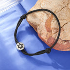 Cord bracelet with the Jewish Star of David symbol