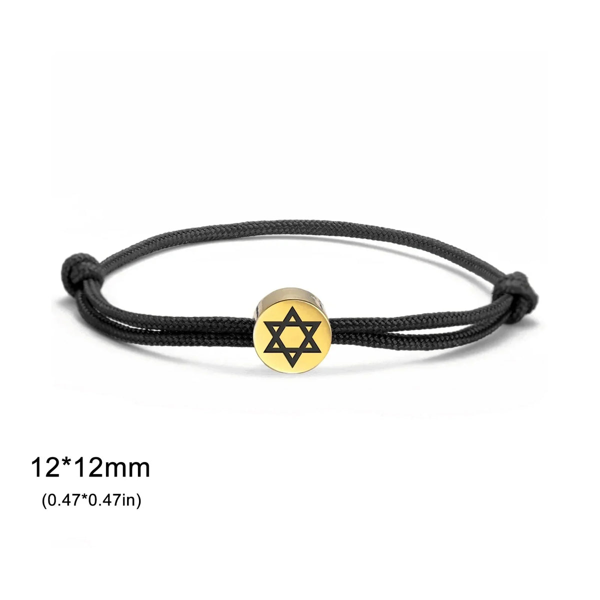 Cord bracelet with the Jewish Star of David symbol