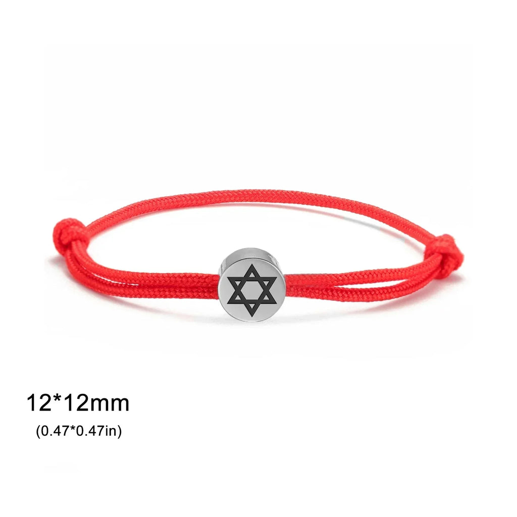 Cord bracelet with the Jewish Star of David symbol