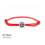 Cord bracelet with the Jewish Star of David symbol