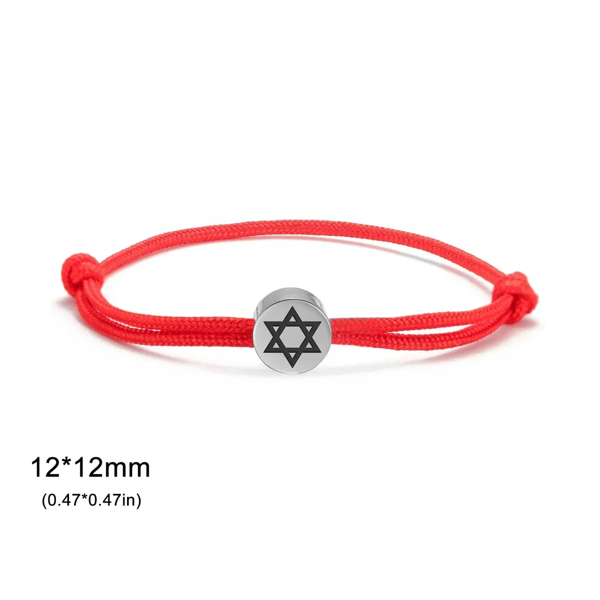 Cord bracelet with the Jewish Star of David symbol