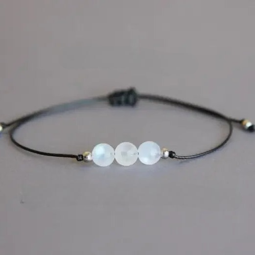 Bracelet en Corde et Crystal Pierre de Lune