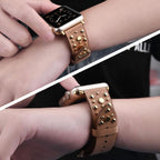 Bracelet en Cuir à Rivets pour Apple Watch